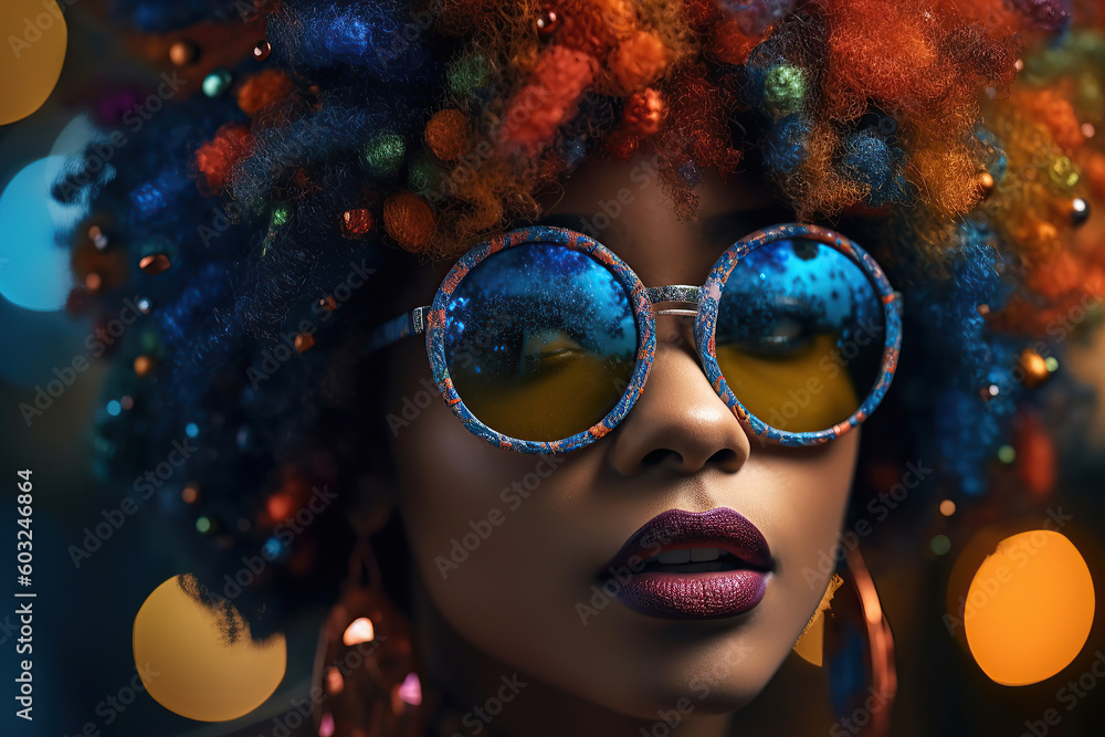 Fashion woman portrait with bright make up, generative ai. Fashion woman portrait with bright make up, generative ai.