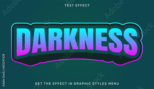 Darkness editable text effect in 3d style. Suitable for brand or business logo