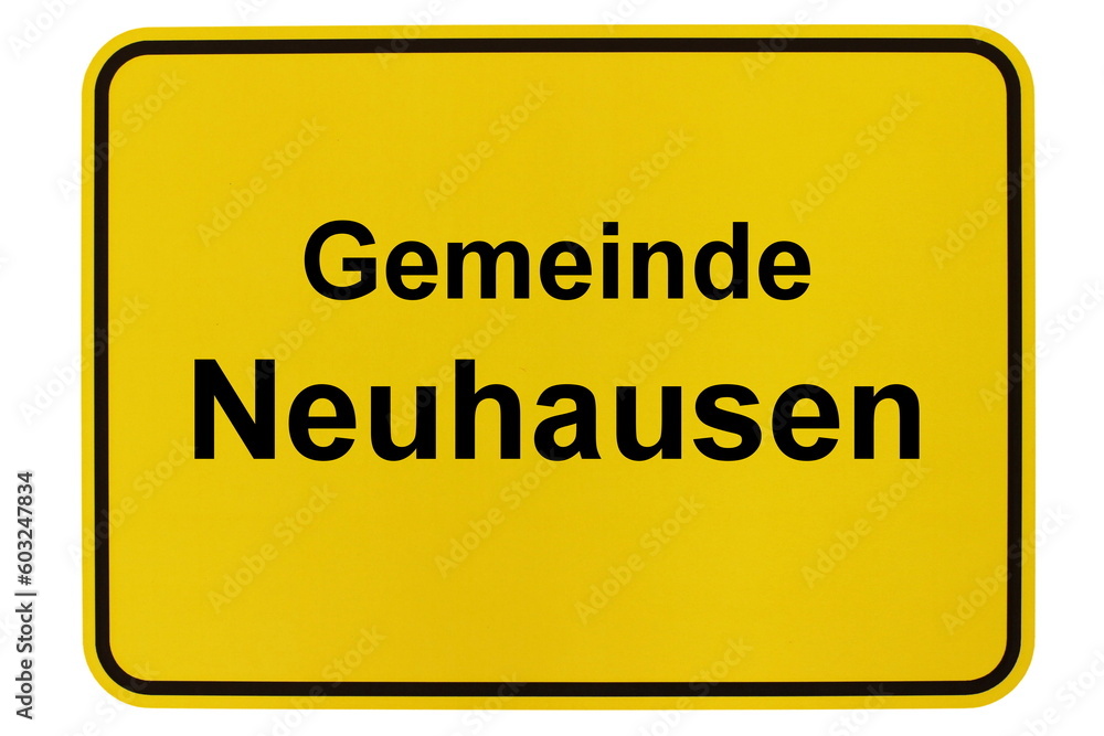 Illustration eines Ortsschildes der Gemeinde Neuhausen in Brandenburg Illustration eines Ortsschildes der Gemeinde Neuhausen in Brandenburg