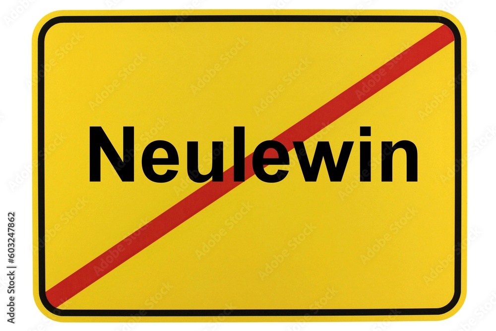 Illustration eines Ortsschildes der Gemeinde Neulewin in Brandenburg Illustration eines Ortsschildes der Gemeinde Neulewin in Brandenburg