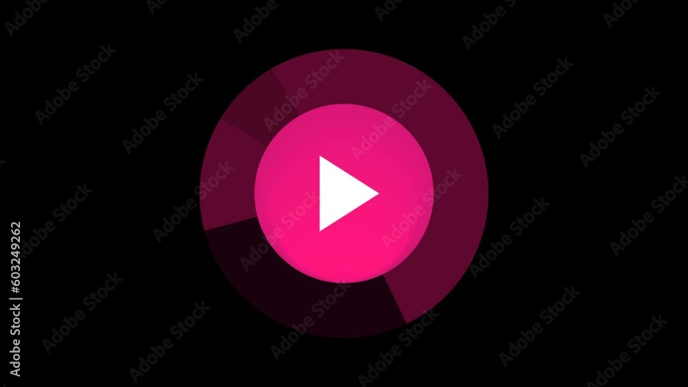 Play button. Pink color. Alpha channel.