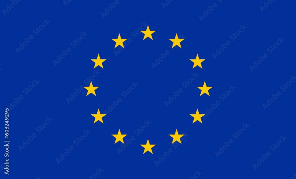 European Union Flag On Blue Background Vector Illustration European Union Flag On Blue Background Vector Illustration