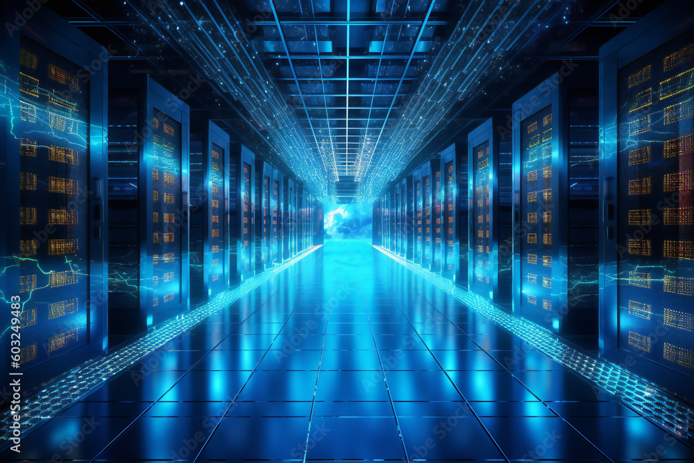 Futuristic Data Center with Generative AI Futuristic Data Center with Generative AI