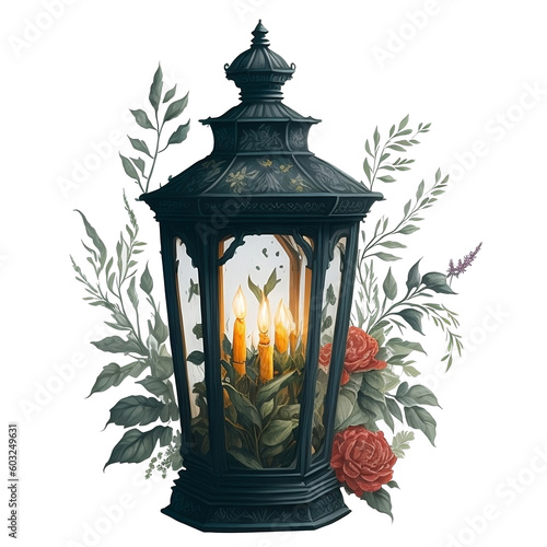 floral antique lantern watercolor.png