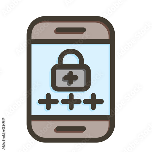 Pin Number Vector Thick Line Filled Colors Icon Design