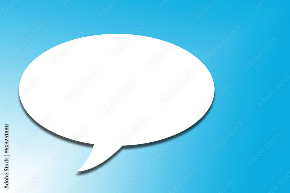 Weiße Sprechblase vor blauen Hintergrund Weiße Sprechblase vor blauen Hintergrund