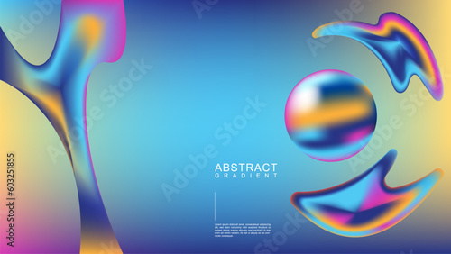 Abstract 3d ball and liquids with colorful gradient great for background, printing, digital media
