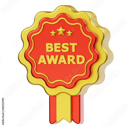 Best Award Ribbon2 3D Icon photo