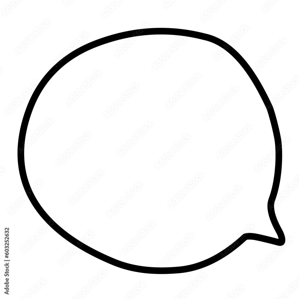 Cute Speech Bubble In Doodle Style Cute Speech Bubble In Doodle Style