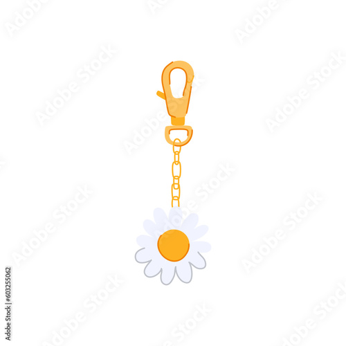 label ring keychain cartoon. metal key, chain holder label ring keychain sign. isolated symbol vector illustration