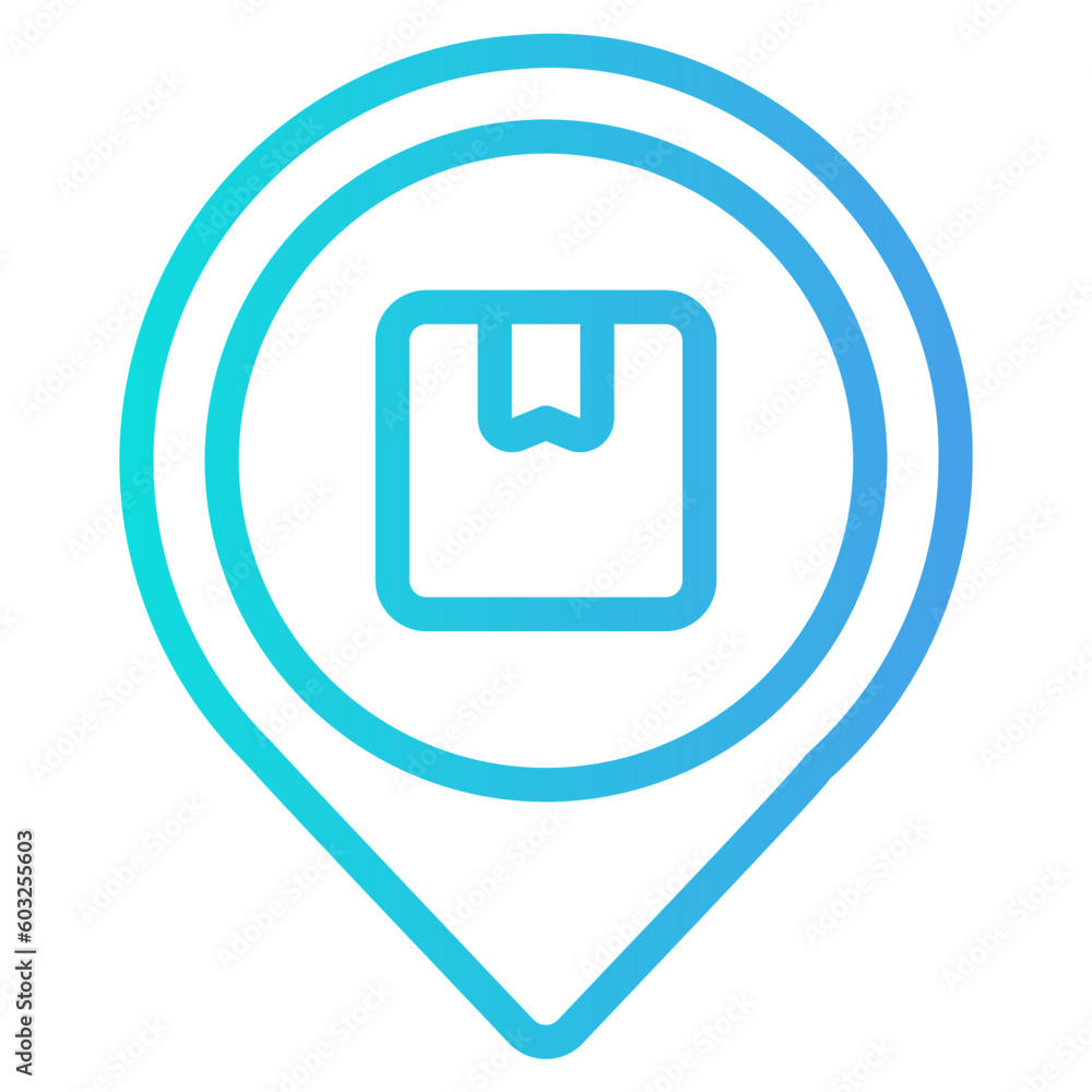 Package location icon in gradient style, use for website mobile app presentation Package location icon in gradient style, use for website mobile app presentation