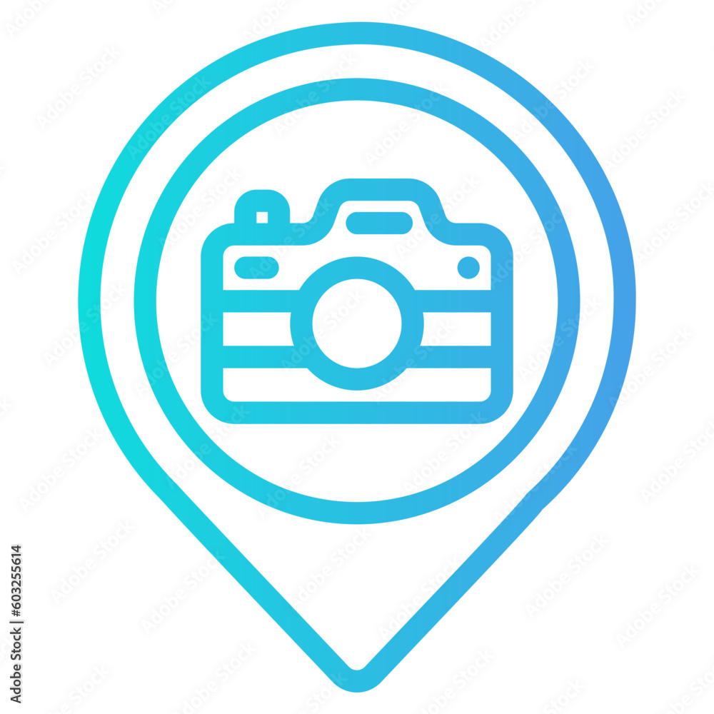Photo studio location icon in gradient style, use for website mobile app presentation Photo studio location icon in gradient style, use for website mobile app presentation