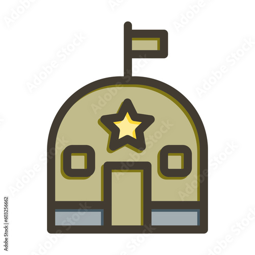 Military Base Vector Thick Line Filled Colors Icon Design