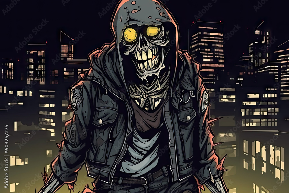 Zombie created with Generative AI technology Zombie created with Generative AI technology