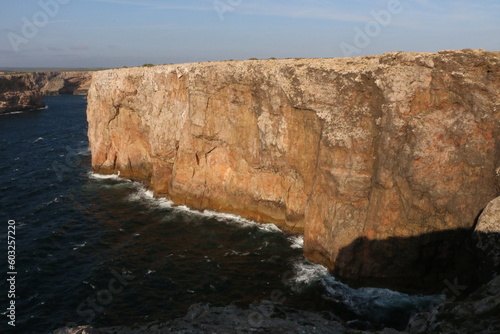 view of the sea crashing against the cliffs of Cape Saint Vincent