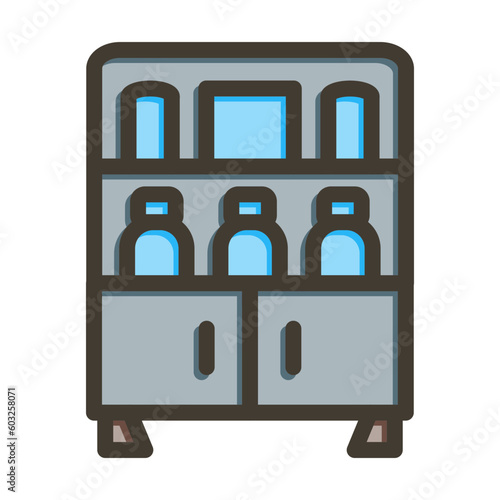 Shelves Vector Thick Line Filled Colors Icon Design