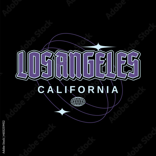 Los Angeles y2k streetwear vintage style colorful slogan quote vector icon illustration background. Suitable for tshirt, clothing, poster, banner, flyer, sticker