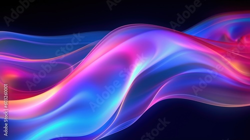 3d render  abstract background with glowing waves.Generative Ai