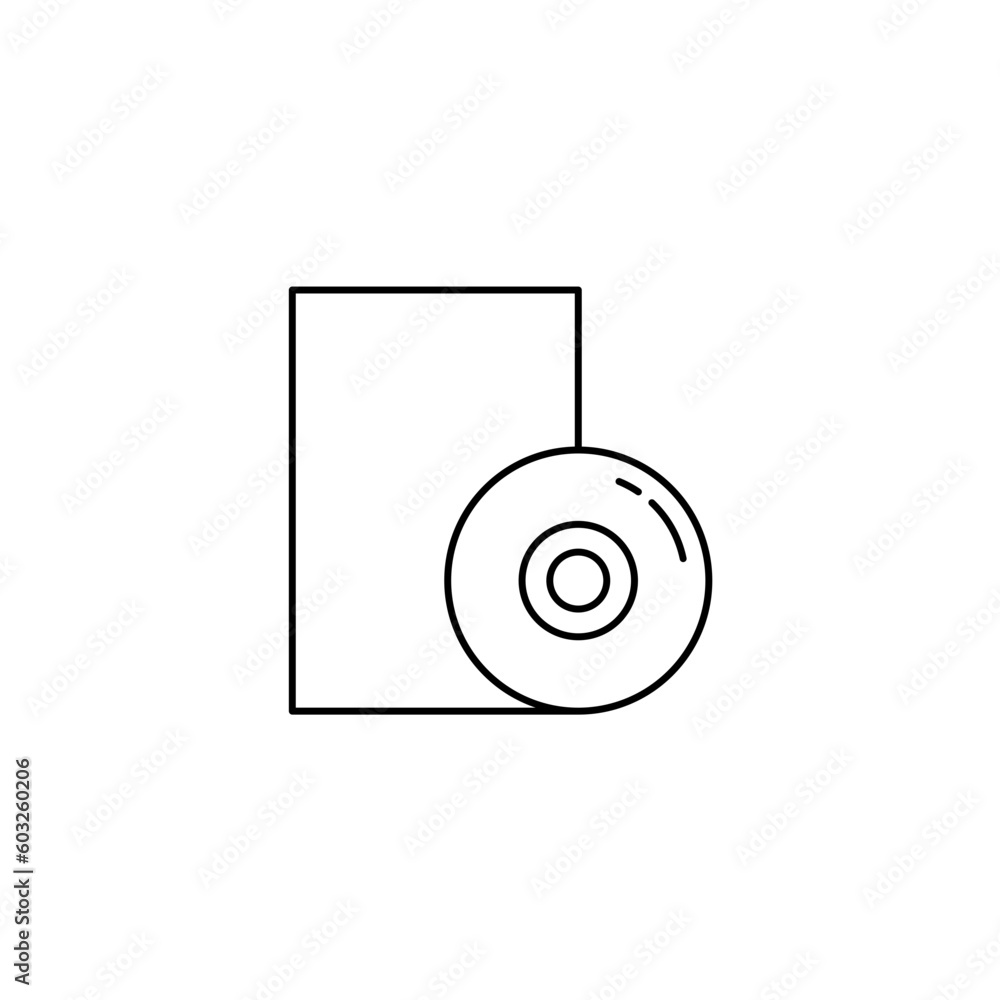 Software box icon, DVD CD box icon, disc with box, media symbol cd rom ...