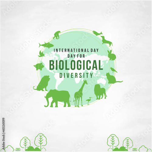 International Day for Biological Diversity, 22 MAY Social Media Design Post Vector Template, World, Icons