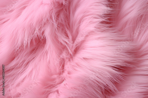 Texture of fuzzy light pink long fiber soft fur.