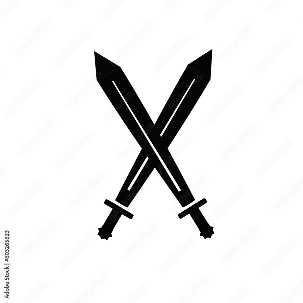 Fototapeta premium Sword icon trendy design template. Vector illustration.
