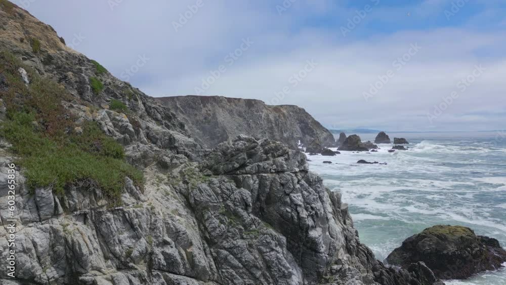 rising shot of Pacific Coast at Bodega Head California rising shot of Pacific Coast at Bodega Head California