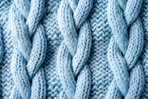 Blue knitted texture, resembling a cozy sweater.