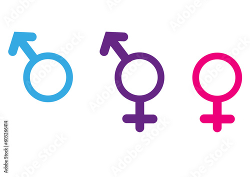 set of gender symbols including neutral icon.