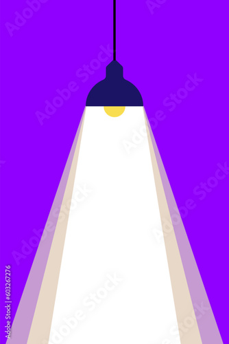 Bulb or Lamp with white light frame. Vector illustration EPS 10 File.