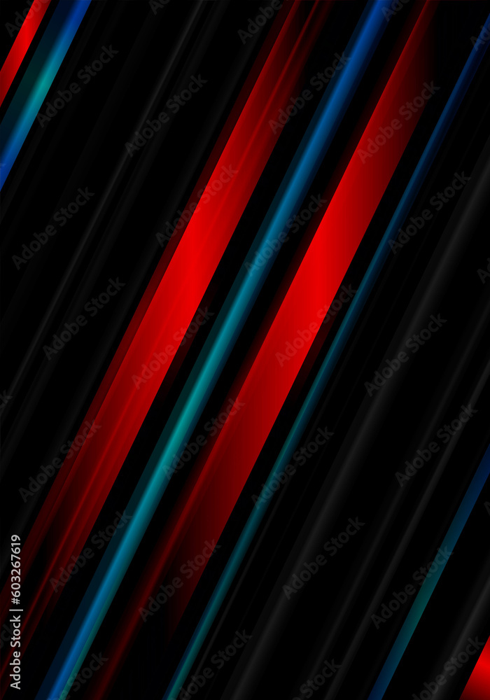 Obraz premium Red-Blue-Black With Diagonal Style, Shiny Overlapping Texture Pattern Background
