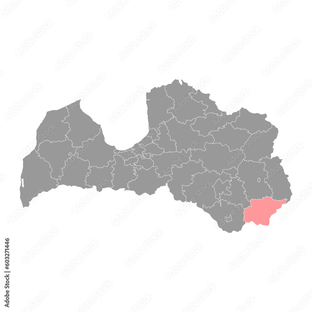 Kraslava Municipality map, administrative division of Latvia. Vector illustration.