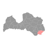 Kraslava Municipality map, administrative division of Latvia. Vector illustration.