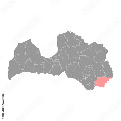 Kraslava Municipality map, administrative division of Latvia. Vector illustration. photo
