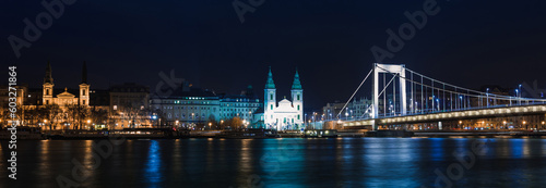 Night view of Budapest, Hungary, Europe. Danube river and bridges © oleg_p_100