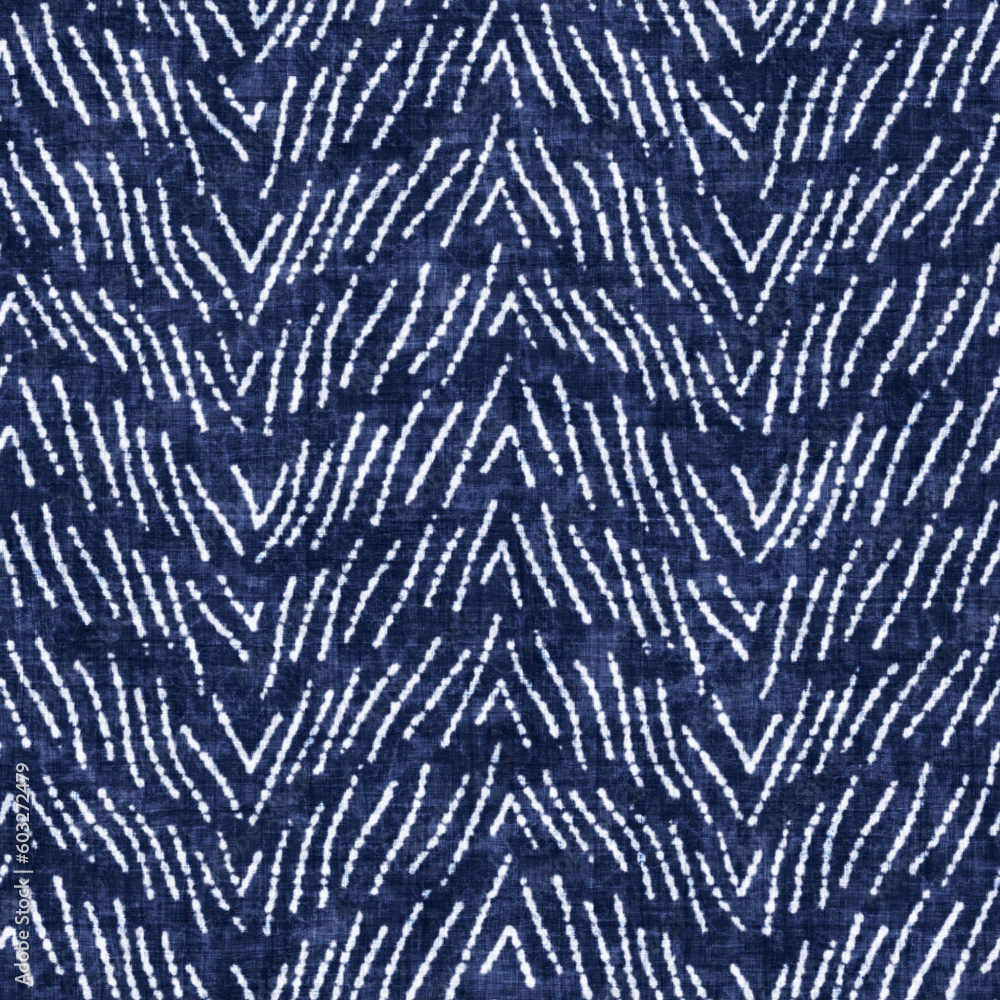 Indigo-Dyed Effect Stitched Textured Broken Striped Pattern. Indigo-Dyed Effect Stitched Textured Broken Striped Pattern.