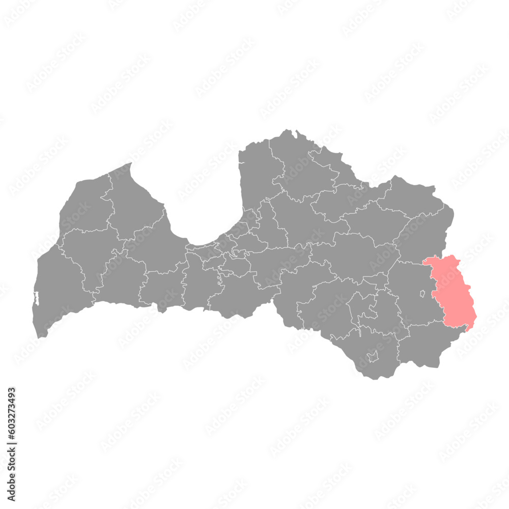 Ludza Municipality map, administrative division of Latvia. Vector illustration.