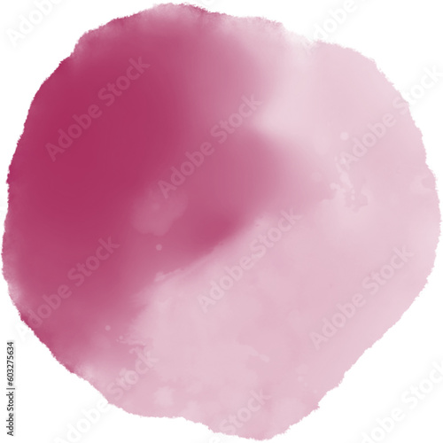 Pink Circle Watercolor Stain Featuring Isolated
