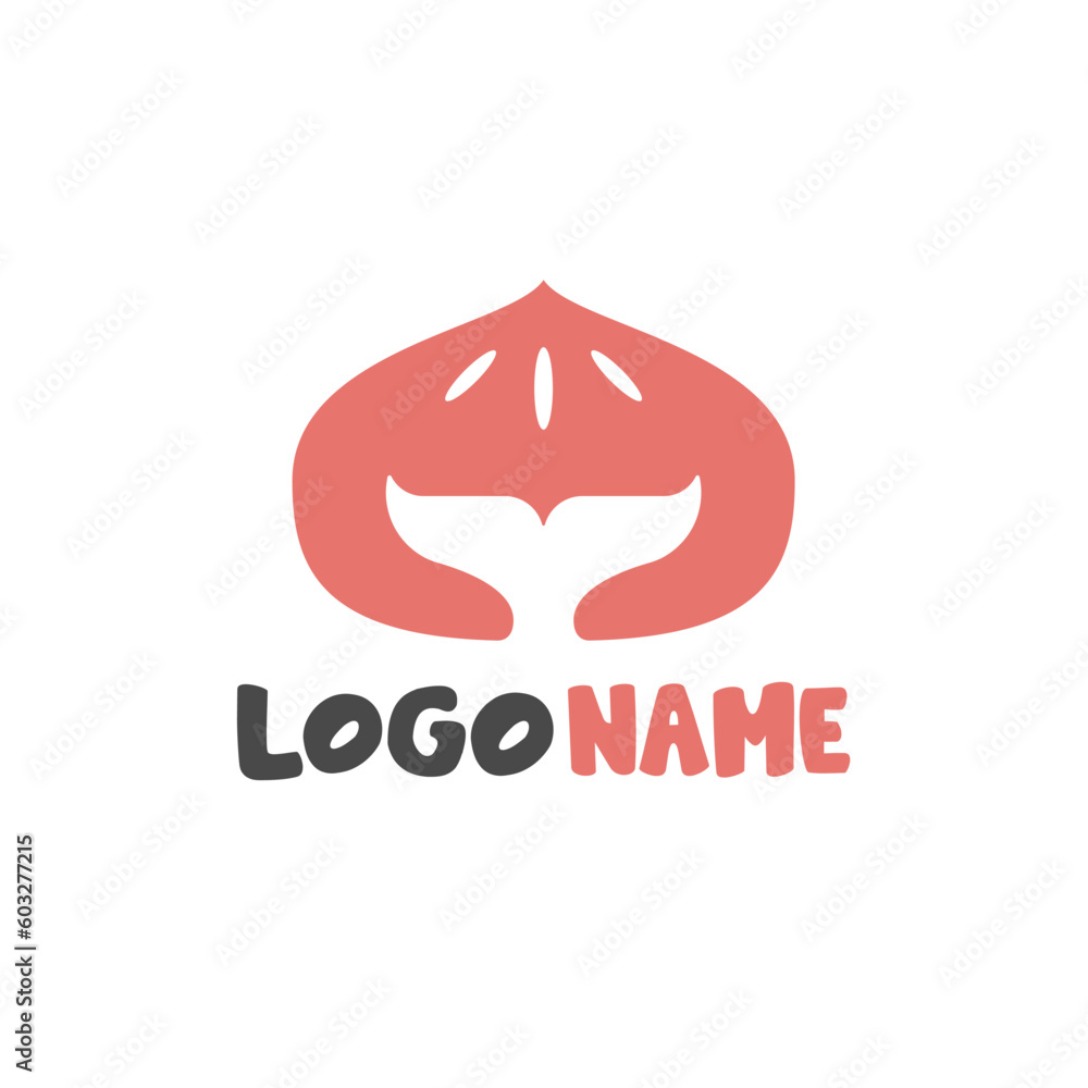 Chinese Steamed Bun and whale tail inside of it. Steamed bun delicious Asian food. Yummy bun vector illustration. Chinese Steamed Bun and whale tail inside of it. Steamed bun delicious Asian food. Yummy bun vector illustration.