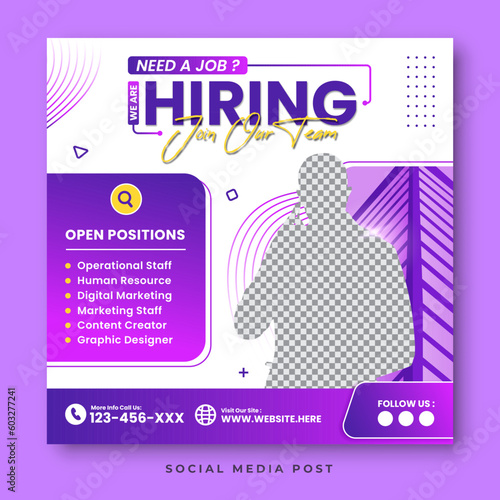 Job vacancy social media post template