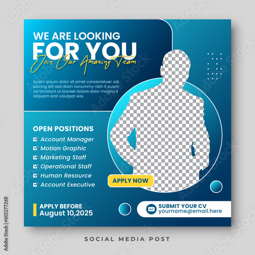 We are hiring job vacancy social media post template