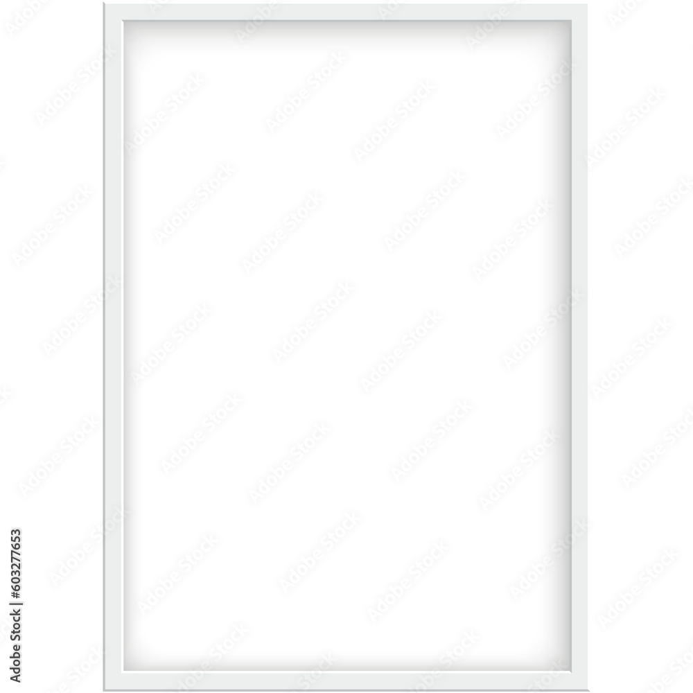rectangle white frame for picture art gallery
