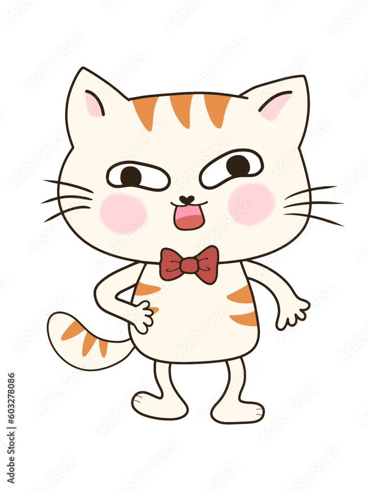 Funny cat hand drawn cartoon characters Funny cat hand drawn cartoon characters
