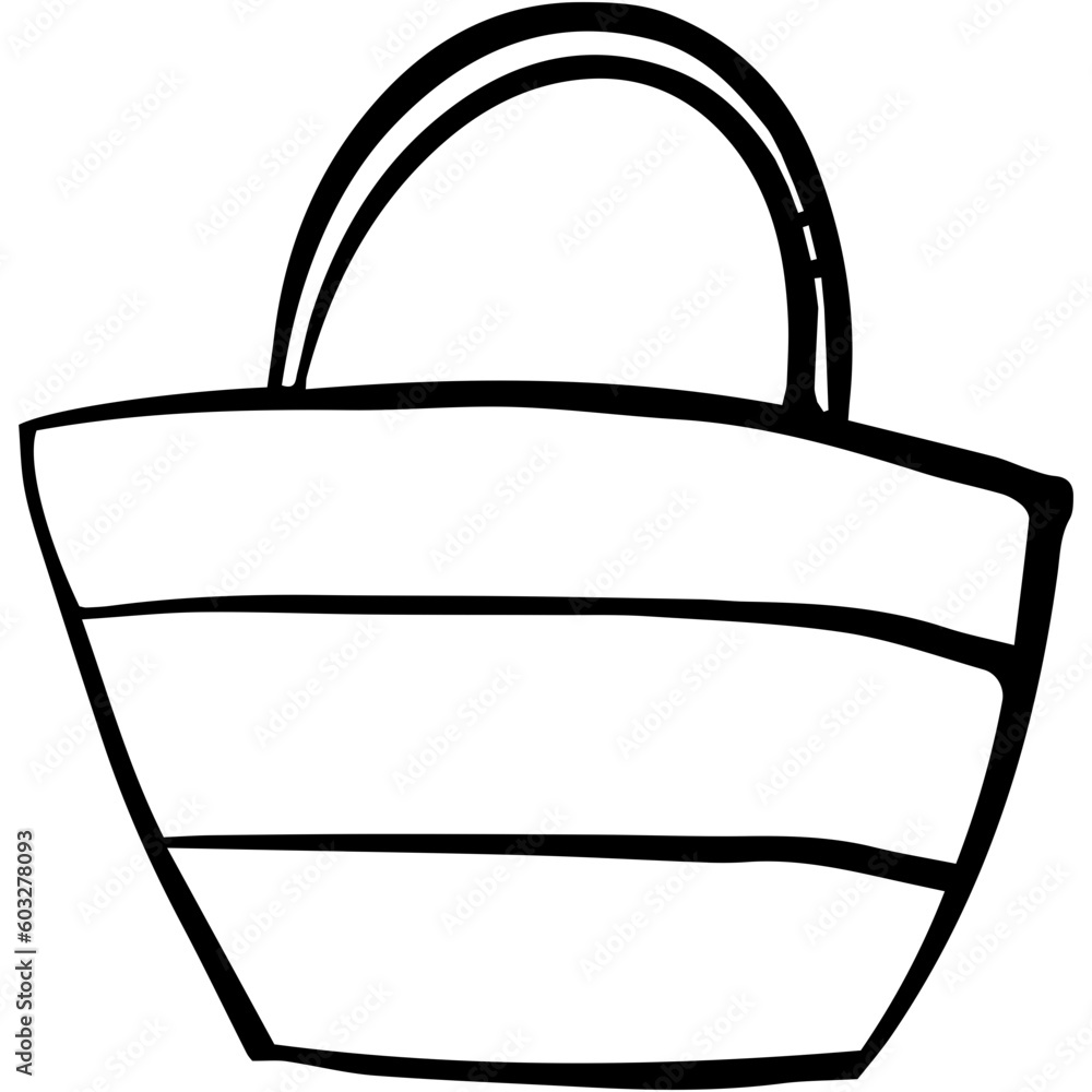 bag for summer with doodle and hand drawn style. bag for summer with doodle and hand drawn style.