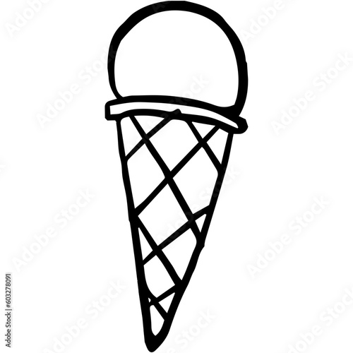 ice cream  for summer with doodle and hand drawn style.