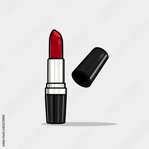 lipstick doodle icon, vector illustration