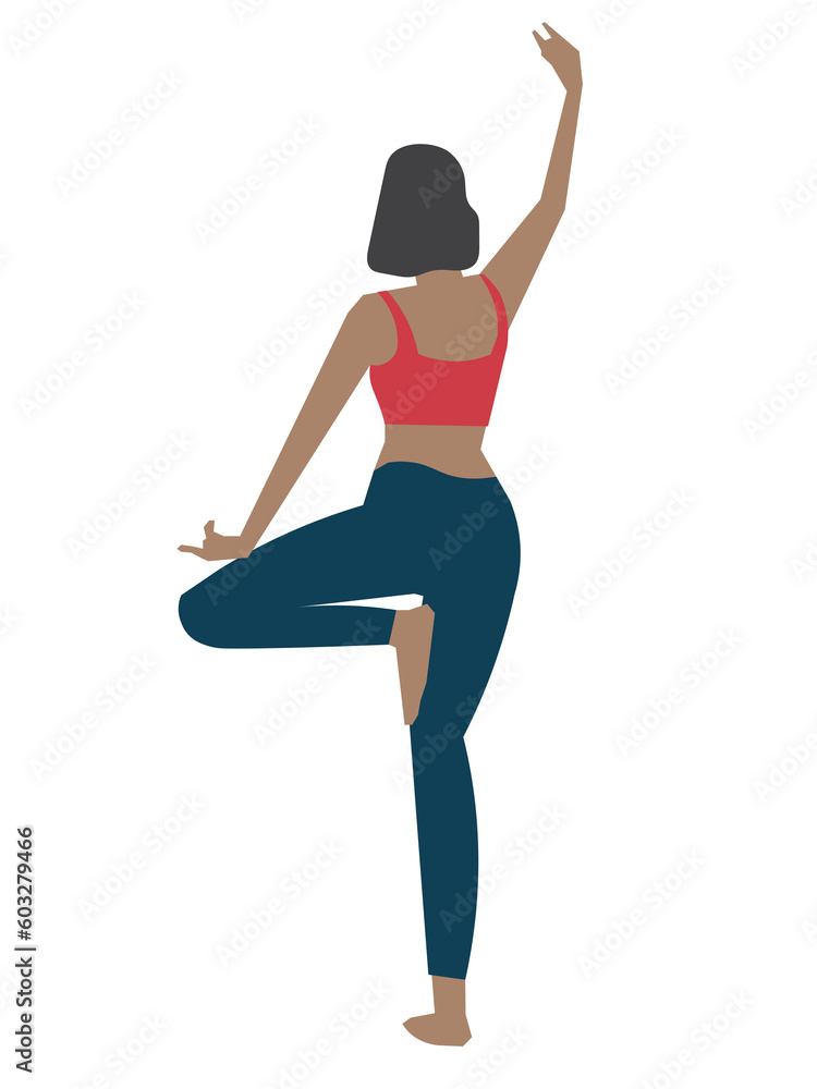 Woman wearing sportwear doing Yoga exercise, Calm of healthy young woman breathing and meditation yoga