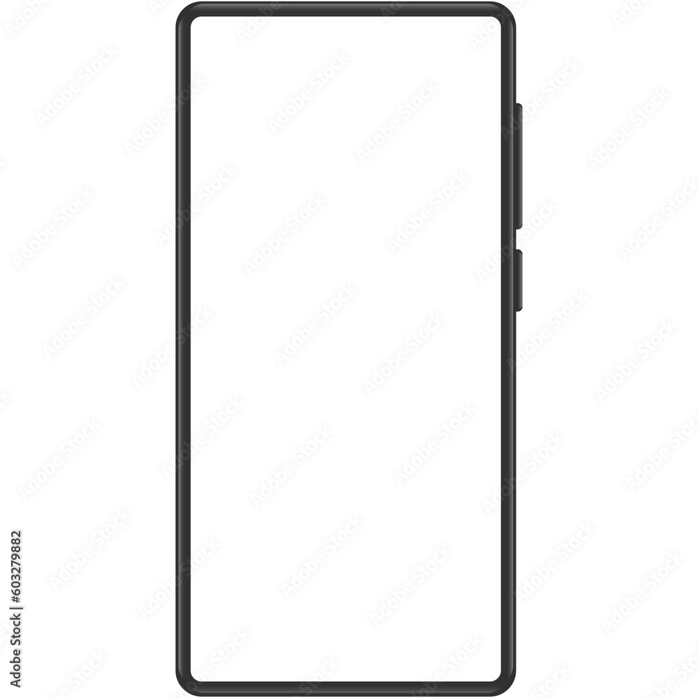 smartphone mockup black frame with white blank screen horizontal angles views. smartphone mockup black frame with white blank screen horizontal angles views.