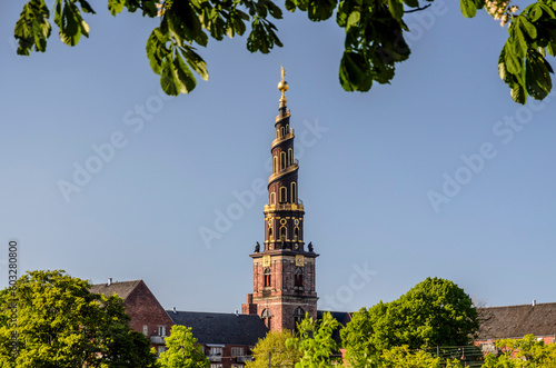 Turm der Erlöserkirche, Vor Frelsers Kirke, Christianshavn, Kopenhagen, Dänemark