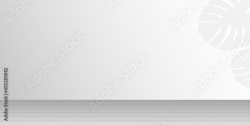 Wall background with white wooden floor